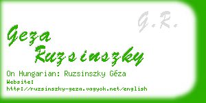 geza ruzsinszky business card